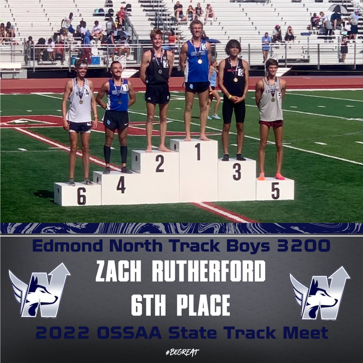 Congrats to Zach Rutherford on finishing in 6th Place in the Boys 3200 at the 2022 6A State Track Meet! #HuskyNation #beGREAT <a href="/ENorthTrack/">ENTF</a>
