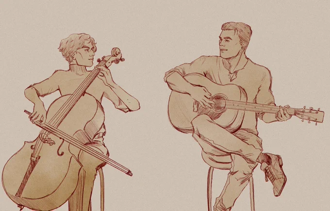 Musician au that belongs to a friend for her birthday ! 💛💛

#jayvik 