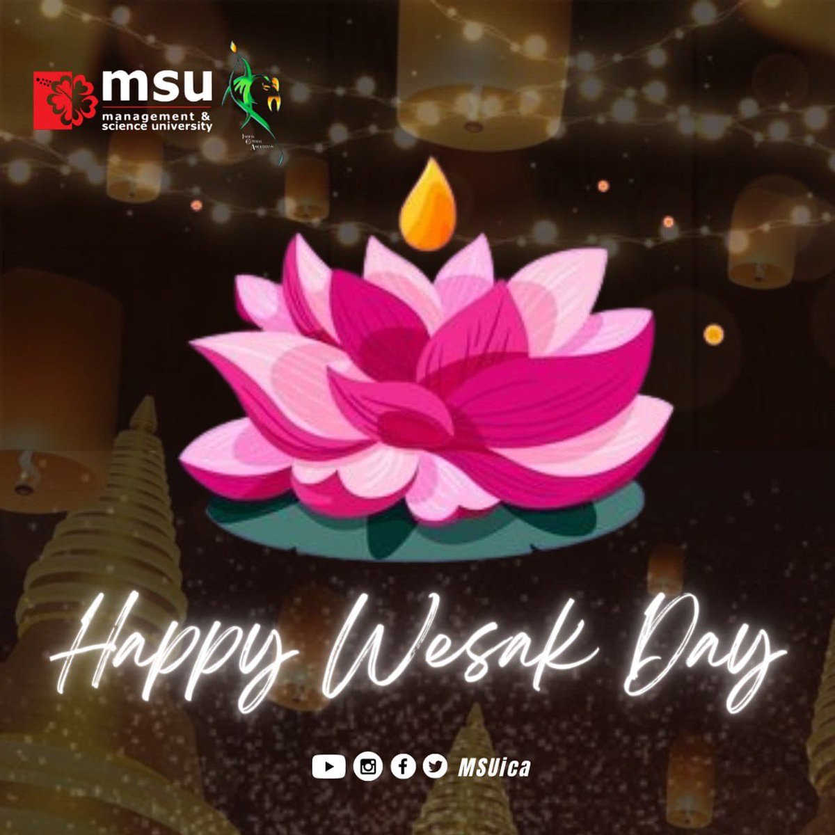 ica_msu's tweet photo. 🍃Just as treasures are uncovered from the earth🌍 virtue appears from good deeds and wisdom appears from a pure and peaceful mind🧘🏻🧘🏽‍♀️Wishing ’Happy Vesak Day’🪷to whom celebrates around🎎 
. 
. 
LOVE, ICA 💕 

#msuica
#msumalaysia
#msurians
#go2msu
#msuscd https://t.co/fFCLSSCf5H