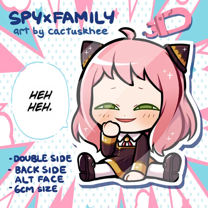HEH 😏
Anya Forger Charm available to preorder on my store! glad to see this iconic face make its anime appearance ahaha 