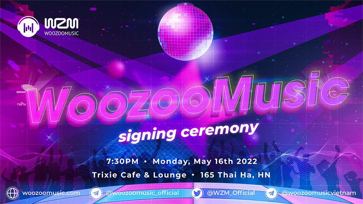 WooZooMusic's tweet photo. ⚡️⚡️WOOZOO MUSIC SIGNING CEREMONY⚡️⚡️
📍Event date: Monday, May 16th 2022
⏳Time: 7:30 PM
More information: https://t.co/8d1AFBrkkN
Join us and let the music revolution begin 🥳🎤🎧🎼🎵
#WoozooMusic #1st_event #Signingceremony https://t.co/9kM8RKwyxh