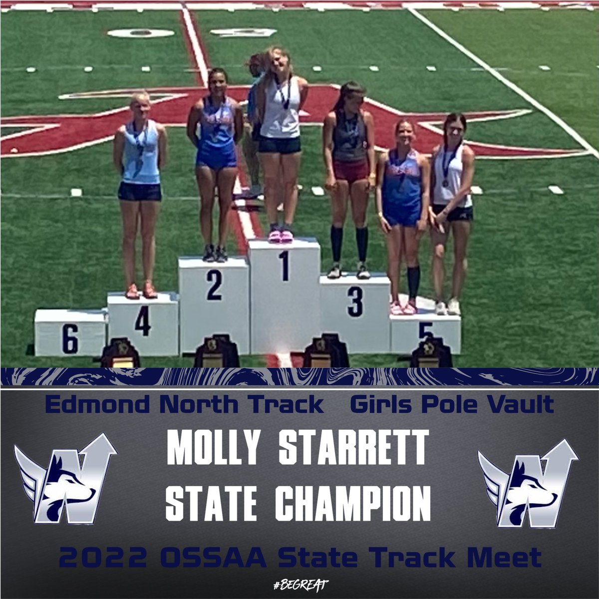Congrats to Molly Starrett on finishing as your State Champion in the Pole Vault at the 2022 6A State Track Meet! #HuskyNation #beGREAT <a href="/ENorthTrack/">ENTF</a>
