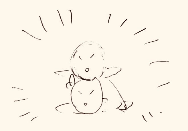 本邦初公開、昨日のたまぱれ絵のラフ 