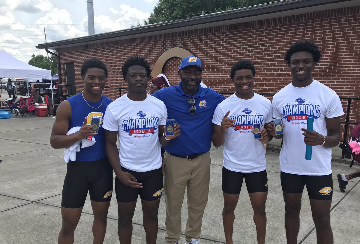 4x100 team of the decade. All of our team points were earned by these guys. 100m winner. 200m 1st and third place. 4x100m 1st place. Hometown, public school kids that have changed the narrative. South Georgia has runners too! #beatwho
