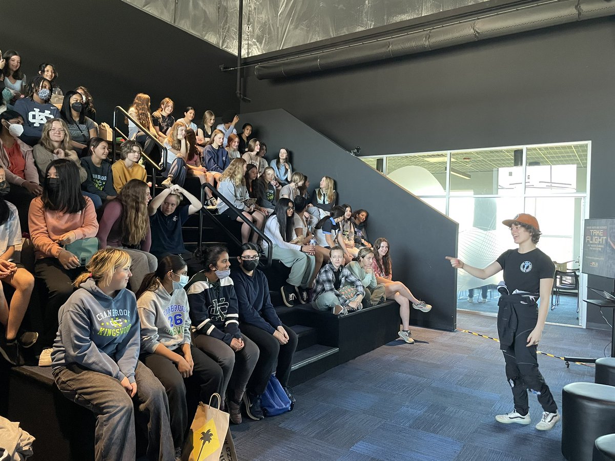 CKMS_Girls's tweet photo. Awesome 8th grade field trip to @iFLYDetroit tying into our Physics curriculum! W/@smithscience1 #STEMgirls #physics #flight #skydiving #STEM #STEAM https://t.co/yArb28weBX