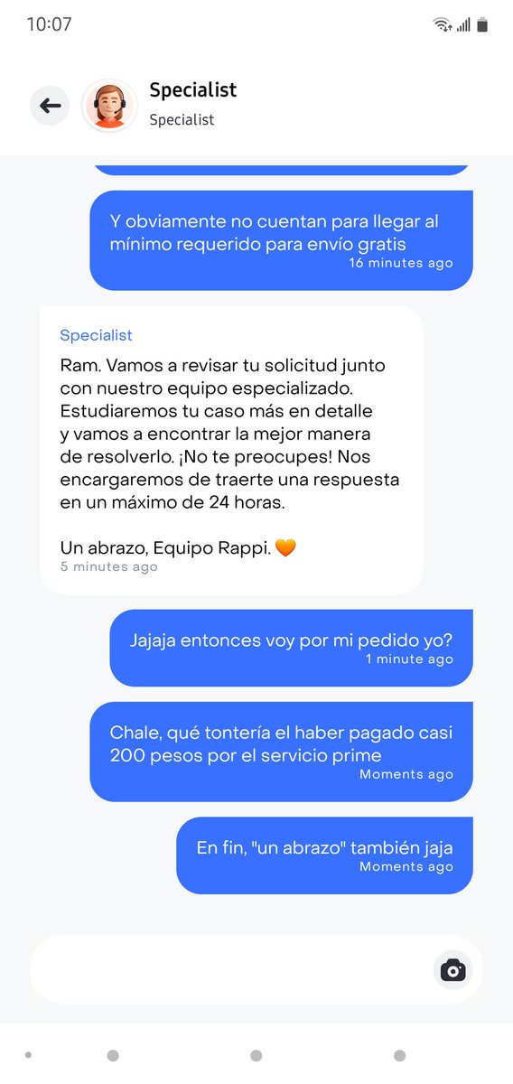Ramiruke's tweet photo. @AbraEsCa @RappiMexico Tengo exactamente el mismo problema y pagando rappi prime, cada pedido es un dolor de cabeza, pero lo bueno es que la "atención prioritaria" me mandó un abrazo jajajaja https://t.co/e3JvojSosI