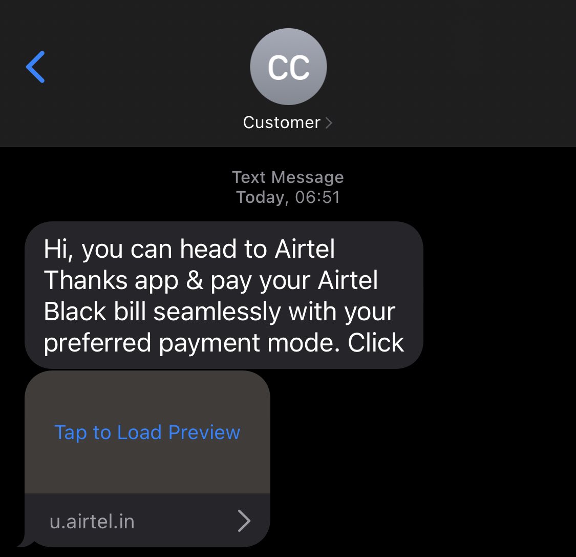 mohan_masi's tweet photo. Hey @airtelindia could you pls STOP sending non emergency messages during odd hours ? It’s really disturbing when you send messages at midnight or at early morning 5AM. @Airtel_Presence #Airtel https://t.co/HSPZpEkY3b