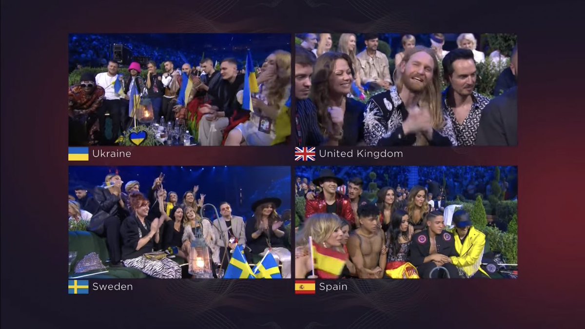 Txonny_'s tweet photo. La emoción de ver a España en la pantalla partida de posibles ganadores. Impagable  #Eurovision https://t.co/borB8fNp5w