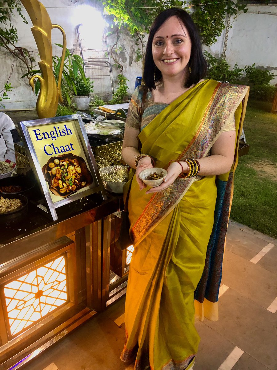 RhiannonUKGov's tweet photo. It took a trip to western #UttarPradesh &amp; a great party with thanks to @ianujtyagi &amp; family to sample my first “English” 🤔 #chaat…an unusual mix of nuts, dried fruit, broccoli &amp; fox nuts. But papadi chaat, which was also on the menu, remains my firm favourite! https://t.co/0kpTTB4CtN