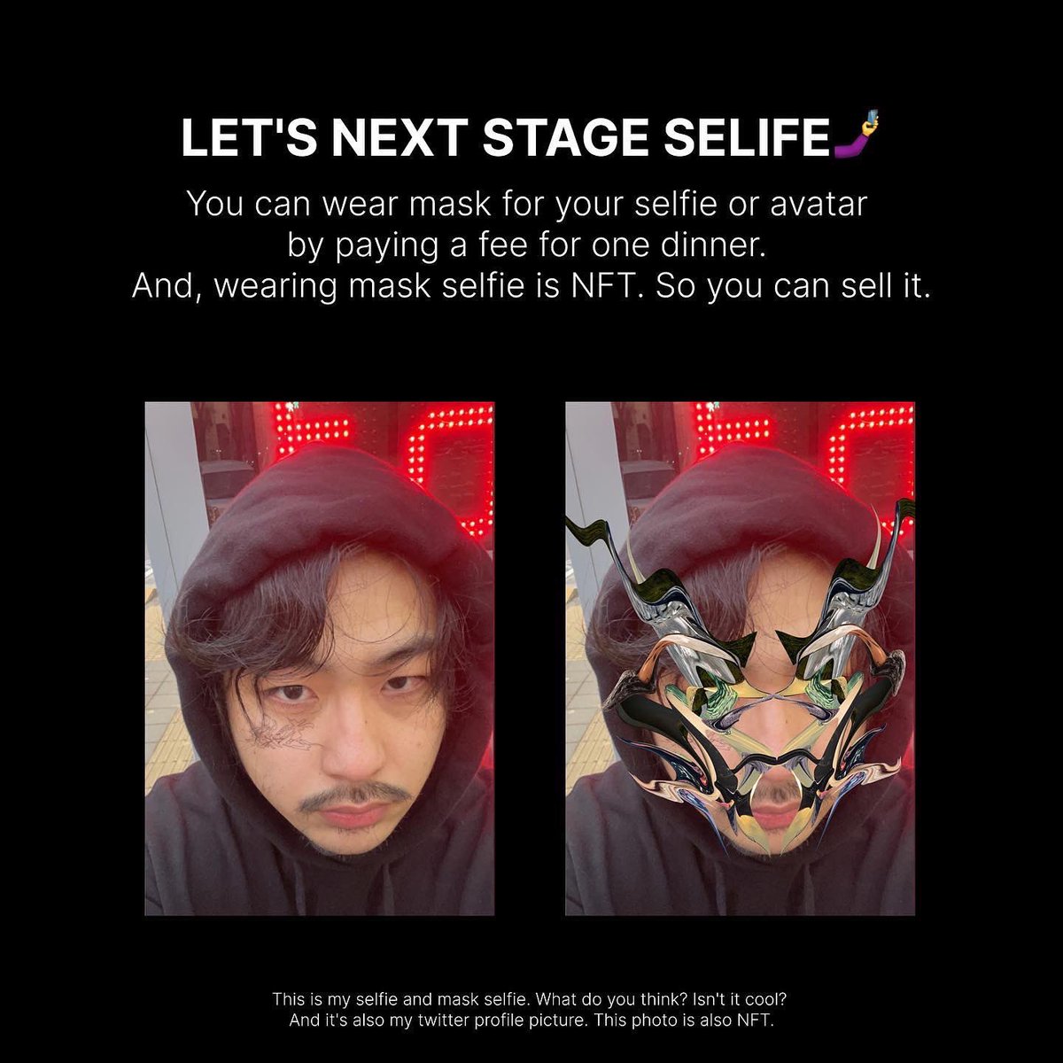 irlmask_nft's tweet photo. Is there really any value in making a monkey or some other icon? 
We propose a solution that puts a mask on one's face and makes it NFT.

https://t.co/HyTq9THY3c https://t.co/voM6VYkJz3