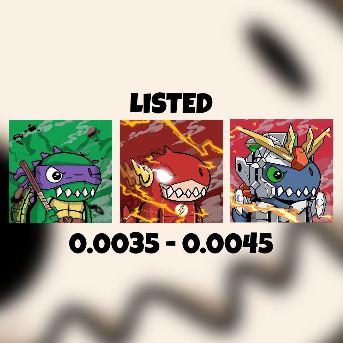 Trex Invasion #53 #54 #55
now listed on <a href="/opensea/">OpenSea</a>
price : 0.0035 - 0.0045 ETH
Link in Bio
🔥🔥🔥🔥🔥

#nft #nftart #nftcommunity #nftcollector #nftcollectors #nftdrop #nftcollectibles #nftartists #nfts #nftartgallery #nftcollection #dino #nftartist #nftartwork #nftnews #nftgallery