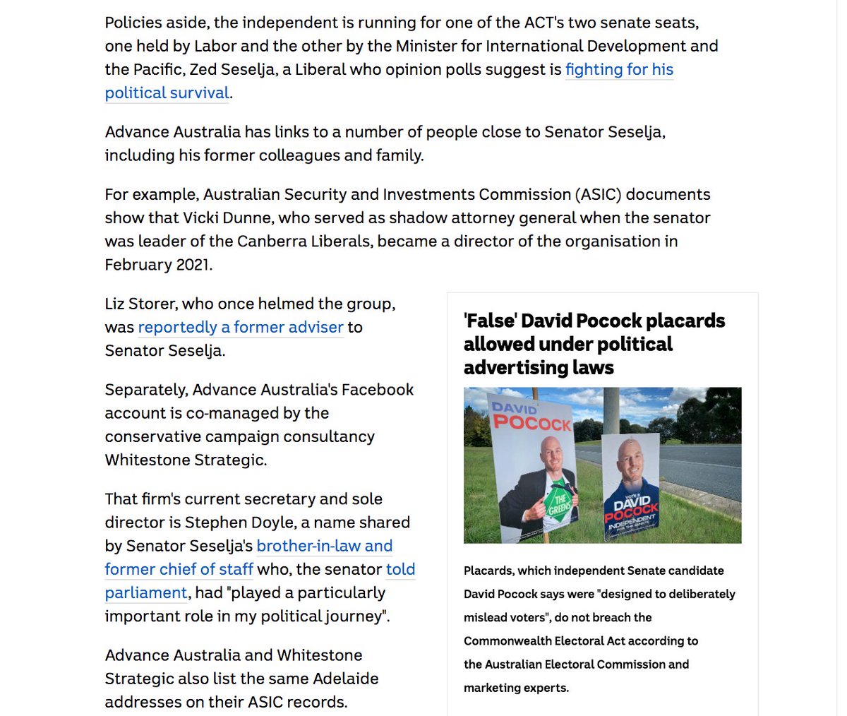 garigalAnj's tweet photo. @Peter_Fitz @pocockdavid Senator Zed Seselja should come clean on his links to Advance Australia and why they spread so much hate and disinformation in Warringah.
https://t.co/sGAXgsR5Py
#AusVotes https://t.co/Kj8OrhE2Nx