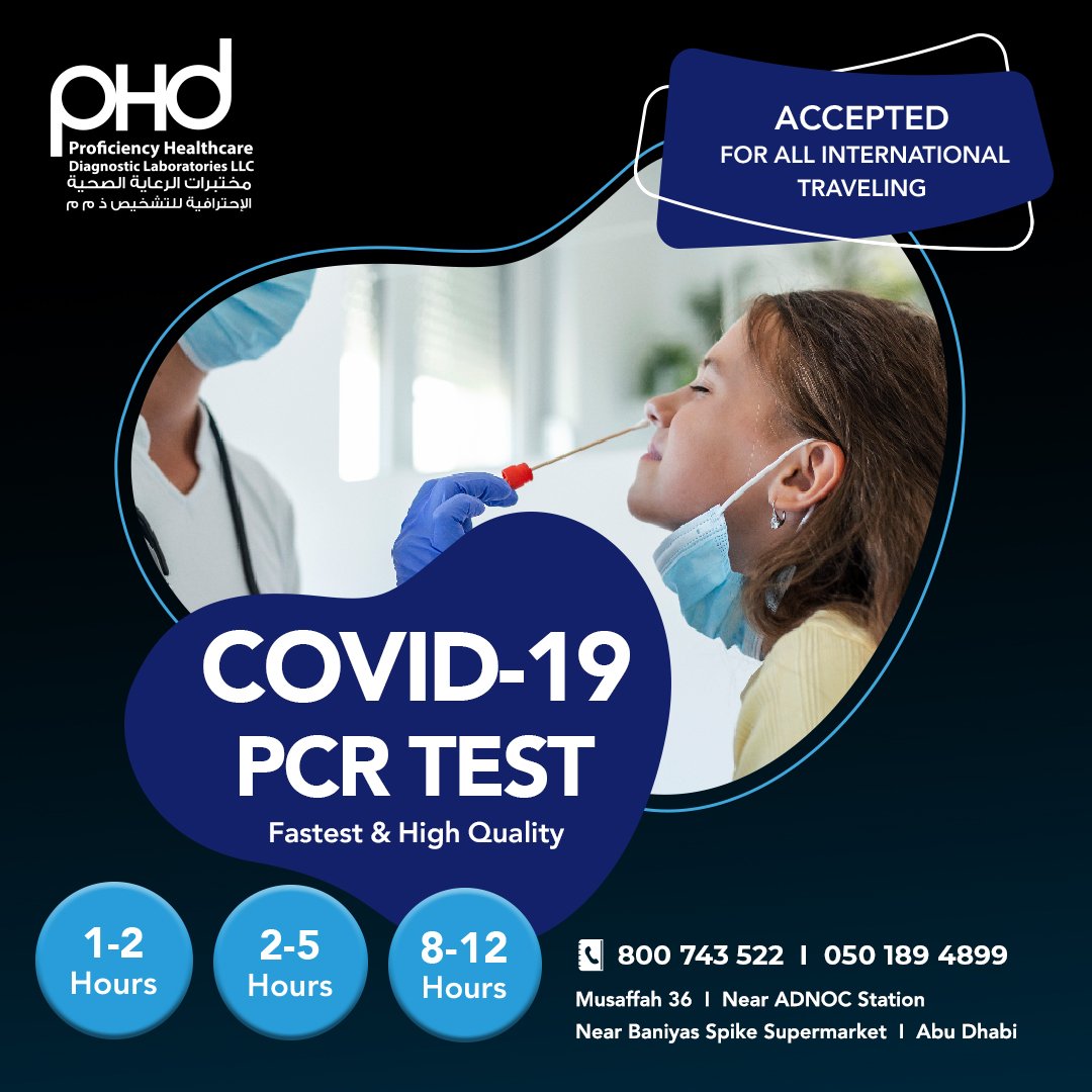 phduae2011's tweet photo. Covid-19 PCR TEST Fastest &amp; High Quality, For more information, call us on 800 743 522 I 050 189 4899 https://t.co/wSCZt8rWfl