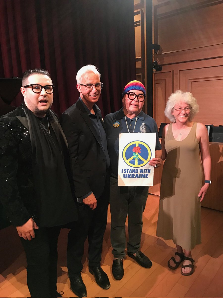 Nmrsd2's tweet photo. At WEST HOLLYWOOD  City Hall for CLASSICAL CONCERT UKRAINE  Benefit with MAYOR LAUREN former Mayor JOHN HEILMAN &amp; Russian Advisory  Council Chair  EUGENE  MAYSKEY 💙💛 https://t.co/ix0iNHuP5n