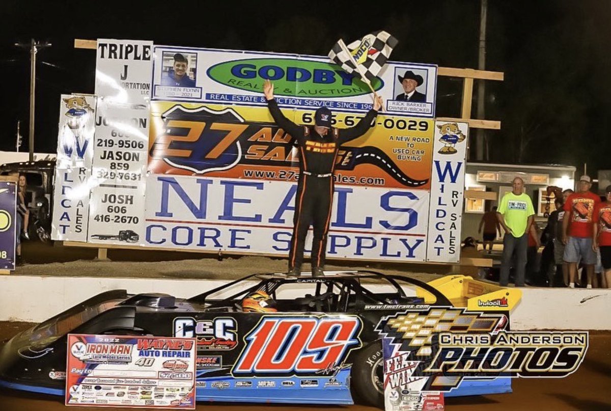 Got it done tonight in the super <a href="/lc_speedway/">LCSpeedway</a> with <a href="/CTPROMOTE/">Iron-Man Series</a>. 

Special thanks to: 
<a href="/TMCTRANS/">TMC Transportation</a> 
C&amp;C Specialized 
<a href="/capitalracecars/">Capital Race Cars</a> 
<a href="/HT_South_Dirt/">Hoosier Tire South</a> 
Clements Race Engines