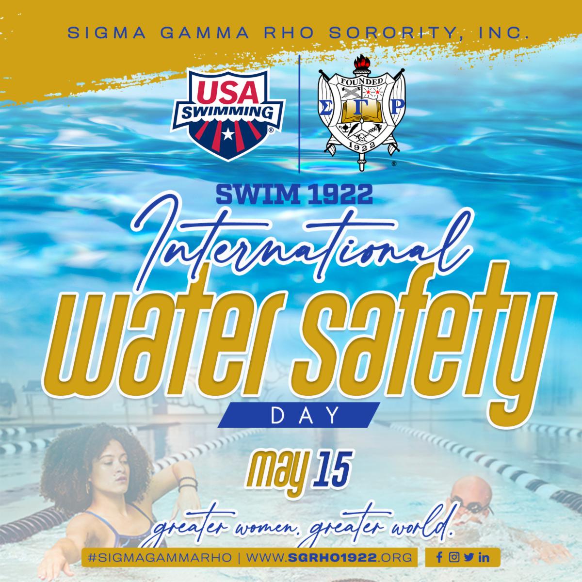 SGRho's tweet image. International Water Safety Day is celebrated to help spread global awareness of the ongoing drowning pandemic and to educate youth on becoming safer in and around water.
#SigmaGammaRho #SGRho #SGRho100 #Greater #GreaterWomenGreaterWorld #GWGW #Swim1922 #WaterSafety