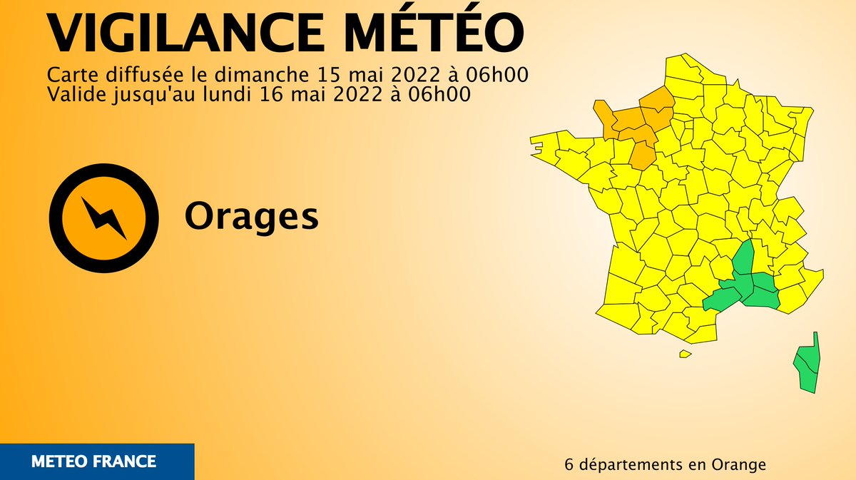 🔶 6 dpts en #vigilanceOrange

Restez informés sur vigilance.meteofrance.com