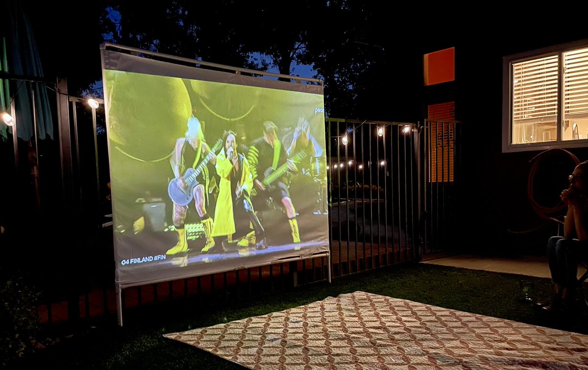 TVcody's tweet photo. Watchin’ the #erovision finals in the backyard https://t.co/CwifyMQg5H