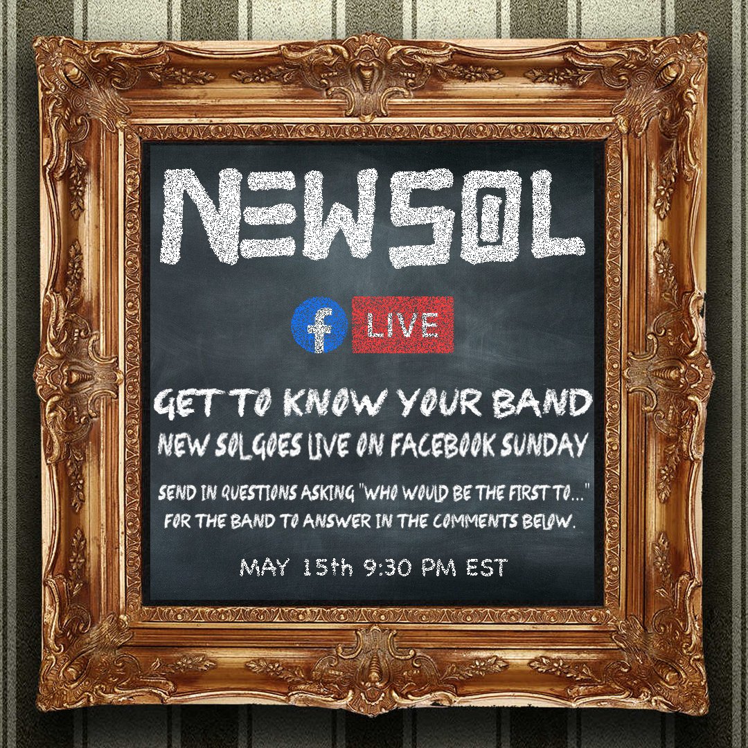 Tomorrow night at 9:30 pm eastern New Sol will be going LIVE on Facebook for Q&amp;A and whatever else happens. Come hang with us!  Facebook.com/newsolband  <a href="/yayosanchez333/">yayosanchez333</a> <a href="/greggrolieband/">Gregg Rolie</a> <a href="/seanrolie/">Sean Rolie</a> #rocknrollmountain #kissguy #rockhall