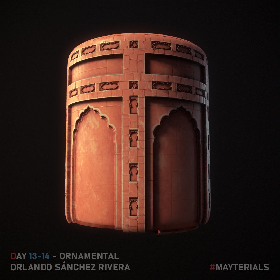 Prompt 7 - Ornamental, Days 13-14
Made a piece inspired by Mughal architecture, which i've always found pretty detailed and complex.

<a href="/TheClubDiscord/">The Club</a> 
#Mayterials #MadeWithSubstance #SubstanceDesigner