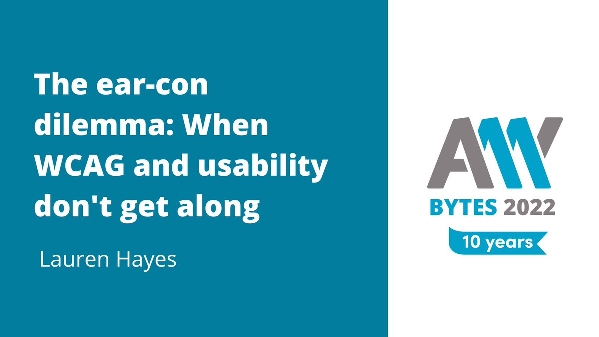 a11ybytes's tweet photo. Lauren Hayes joins the #A11yBytes lineup, presenting on 'The ear-con dilemma: When WCAG and usability don't get along'. Presentations will be released from Monday, with a live Q&amp;A at 3pm AEST on Thursday. Full details on our website: https://t.co/ucmi4M3XWT #a11y #GAAD https://t.co/uV5foxZPLo