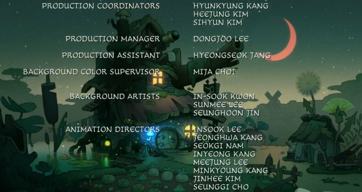 amphibia made HISTORY tonight! the first time since the 00s that THE ENTIRE korean animators have been credited besides their studio name! thank you @radrappy for fighting for what SHOULD be the norm!!!!