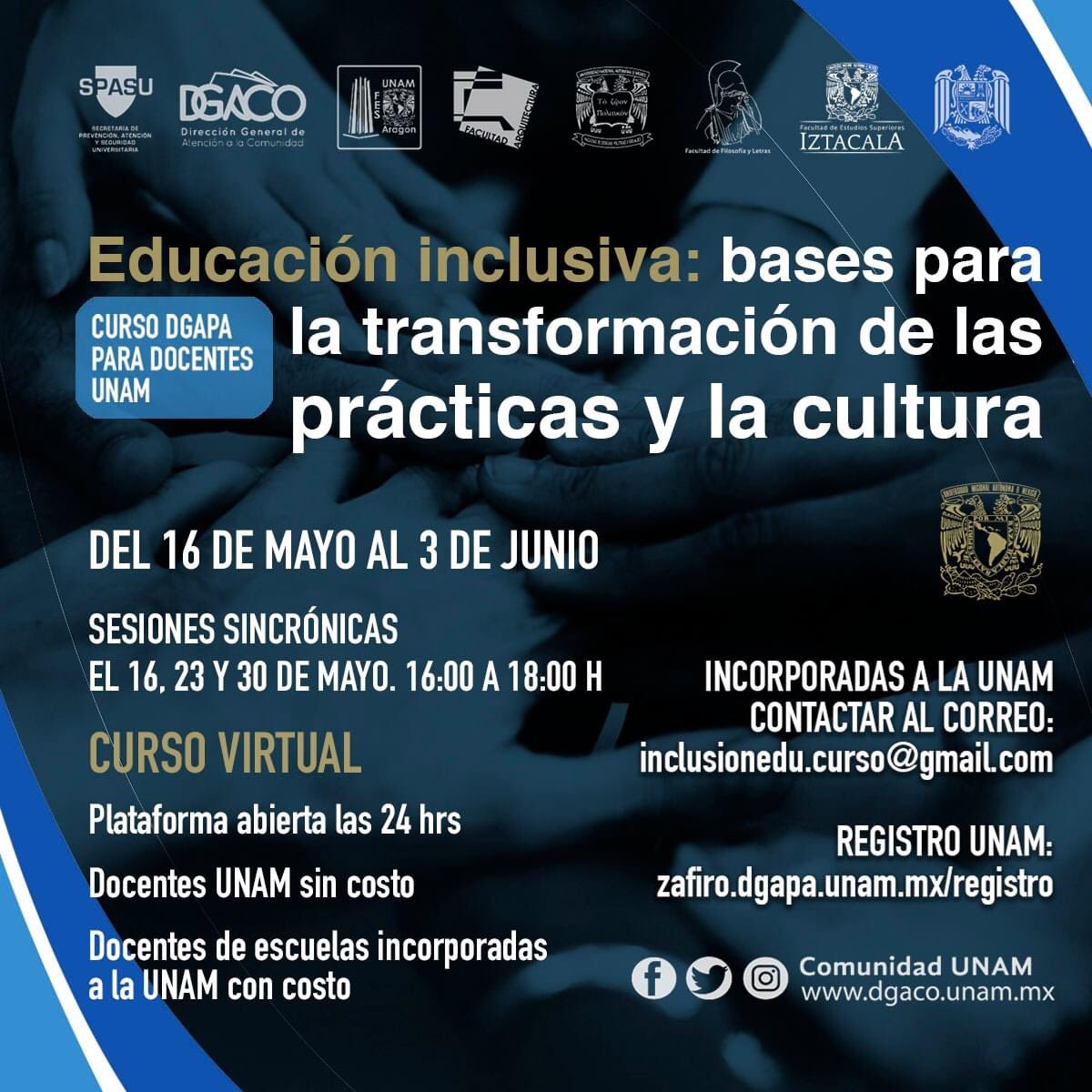 fciencias's tweet photo. ¿Ya conoces el Programa de Actualización y Superación Docente #DGAPA?
#ContigoDocente
“Educación inclusiva: bases para la transformación de las prácticas y la cultura"
📆 Del 16 de mayo al 3 de junio
👉 Registro https://t.co/Xmo7qYOuqK
📫 unapdi@dgaco.unam.mx https://t.co/CYfDvF5UOH