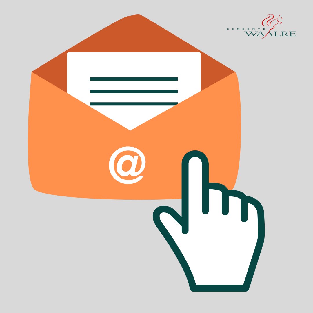 Het nieuws van de gemeente Waalre per e-mail ontvangen? Dat kan! Elke dinsdagmiddag verzenden we een digitale nieuwsbrief. Je kunt je via de link aanmelden: bit.ly/35dnPjn