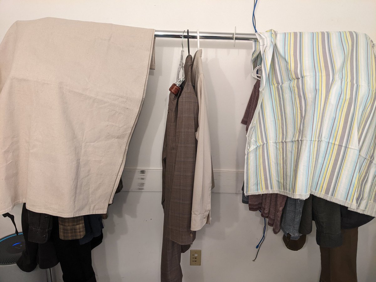 TheLadyDame's tweet image. When an actor puts on the wrong costume the first show... Drastic measures must be taken.  #wardrobeproblems