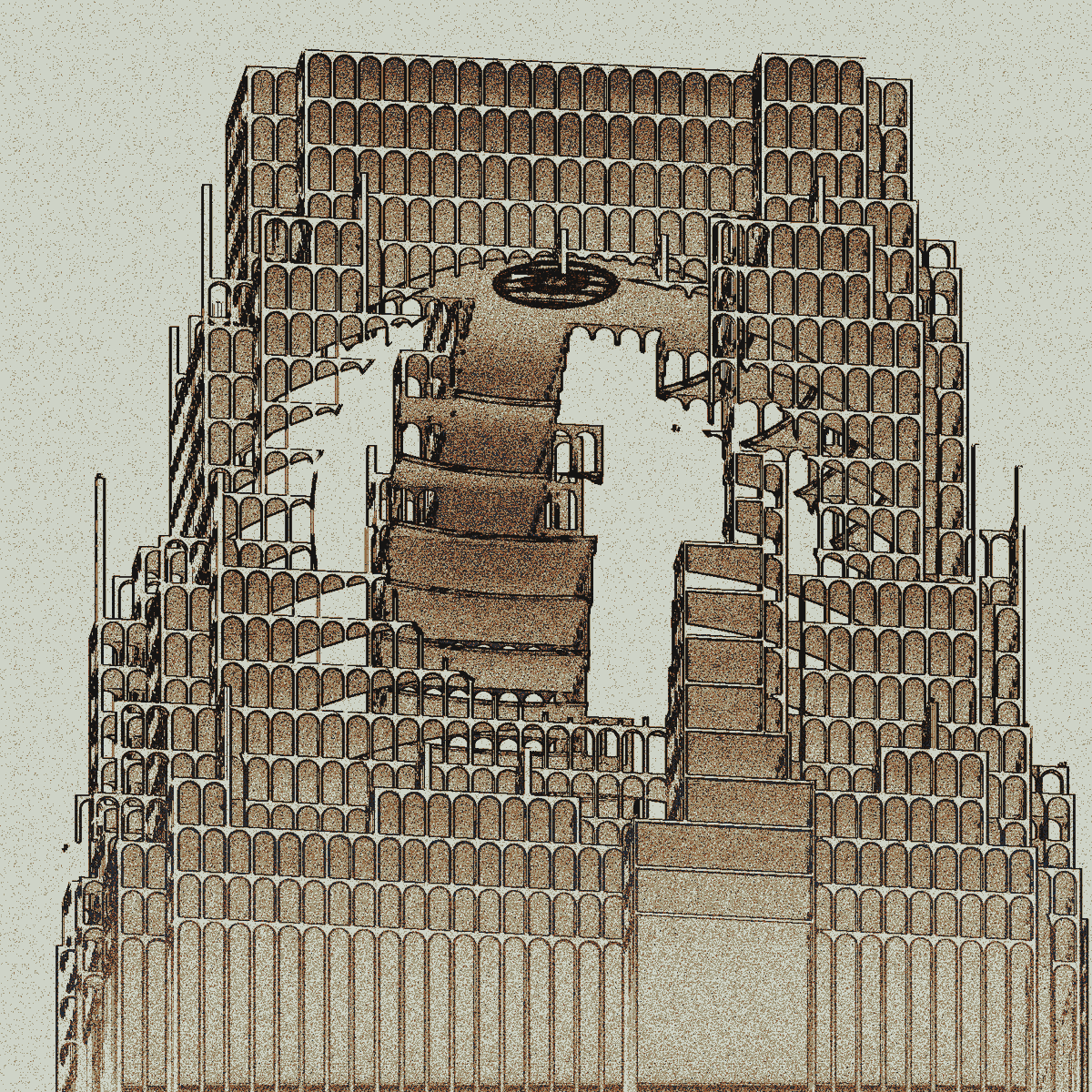 pixelwank's tweet photo. Head over heels with my mint of Brutalist by @_nekropunk
#253 😍
Reminds me of the Colosseum
#fxhash #genart #mintmint https://t.co/8267cVHMVS