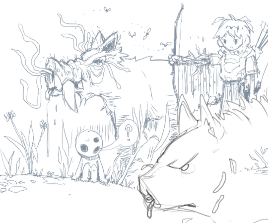 Princess Mononoke doodles 