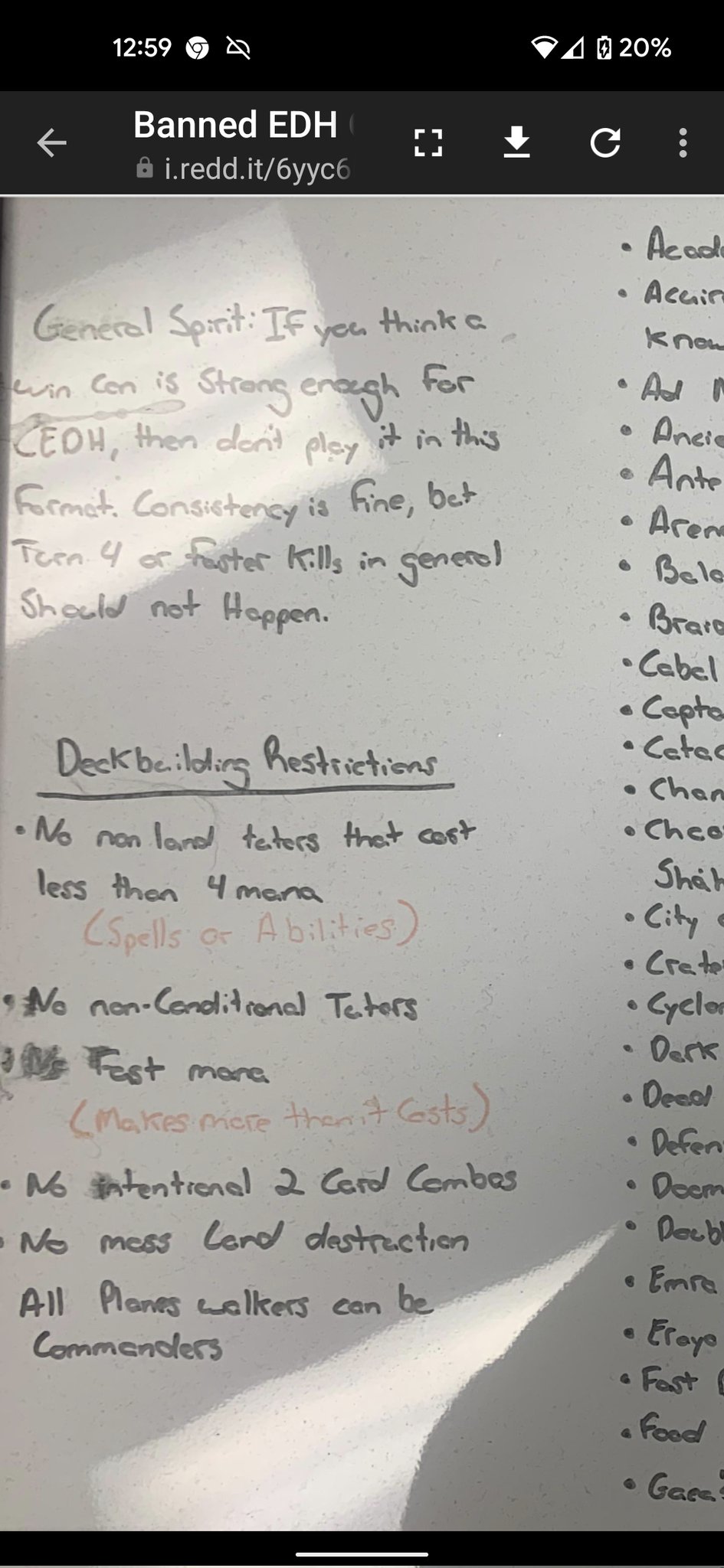 Douglas (DJ) Johnson on Twitter "This LGS' Commander banned list.... 🤔