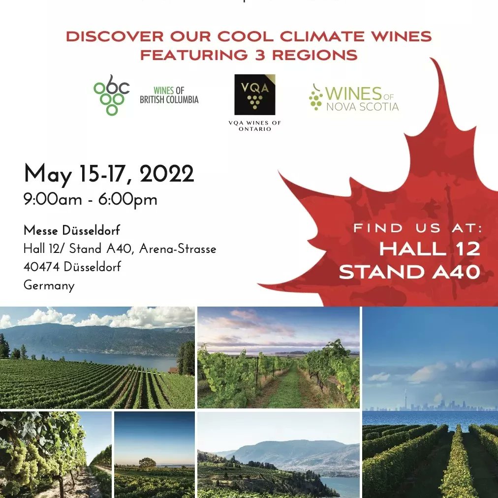 Prowein is starting today till May 17 at Messe Duesseldorf Germany. Come visit us at Hall 12, Stand 40, Booth: Bench 1775 Winery.

#prowein #prowein2022 #proweindüsseldorf #winefromcanada #bcwines #wineandfood #bench1775wines