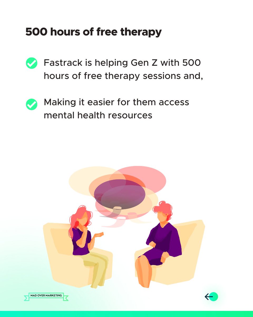 MadOMarketing's tweet photo. Stop scrolling.
Pause.
Take a breath.
Unwind.

Small steps can make all the difference when it comes to mental health. 

Through the Fastrack Unwind initiative, the brand is making necessary resources and support accessible to the youth.

Artwork by Artidote. (1/3) https://t.co/jjo4MIa4zV