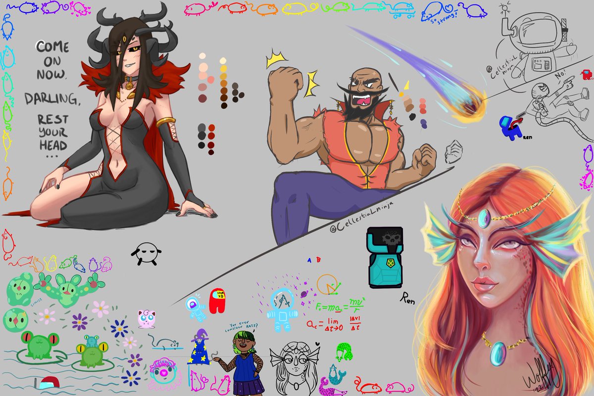 CellestiaLninja's tweet photo. Another day, another #SelfImprovementSaturday! This has probably been the most filled out canvas yet and I finished another buff boi!~ Shoutouts to @origamichamp7 @Wolffey13 @RenegadeMercury @RogueGravestone for throwing up these dope pieces and all the hangout homies! 💪👨‍🚀💜💜💜 https://t.co/l19ADp4XMf
