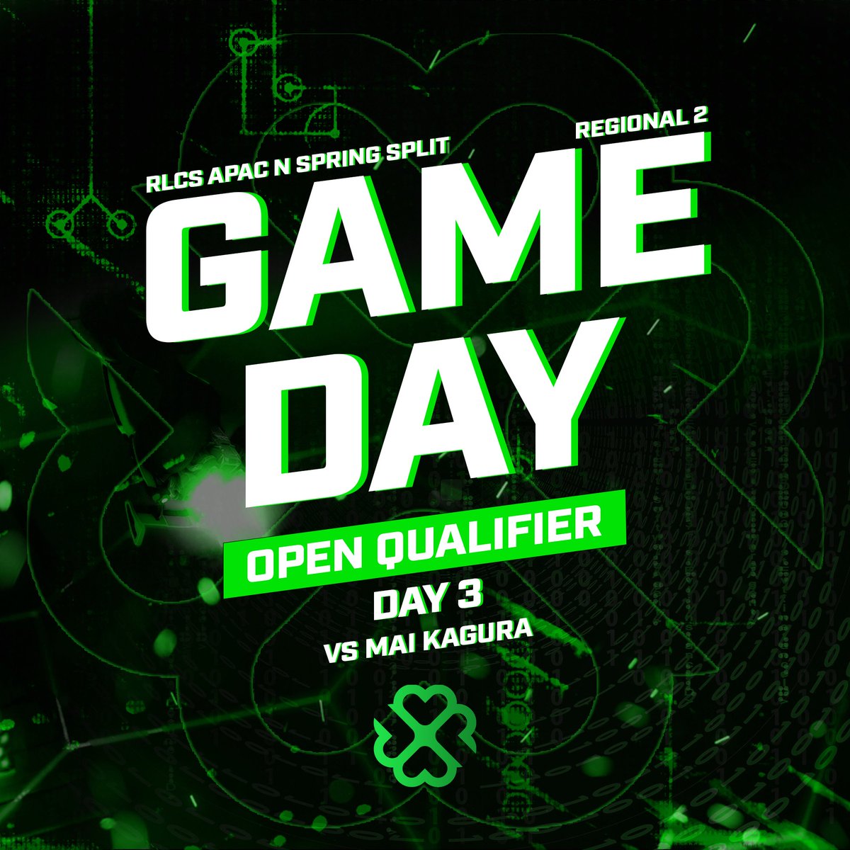 LuckyBounceRL's tweet photo. GAME DAY! 🍀

Round #1 
🆚 MAI-Kagura
🕓 19:00pm JST
🎥 @OlpixRL will be streaming our Games on his Twitch (The link is below)

Let's do it guys!

#LBWIN🍀 / #RLCS https://t.co/0ATKkrXel4