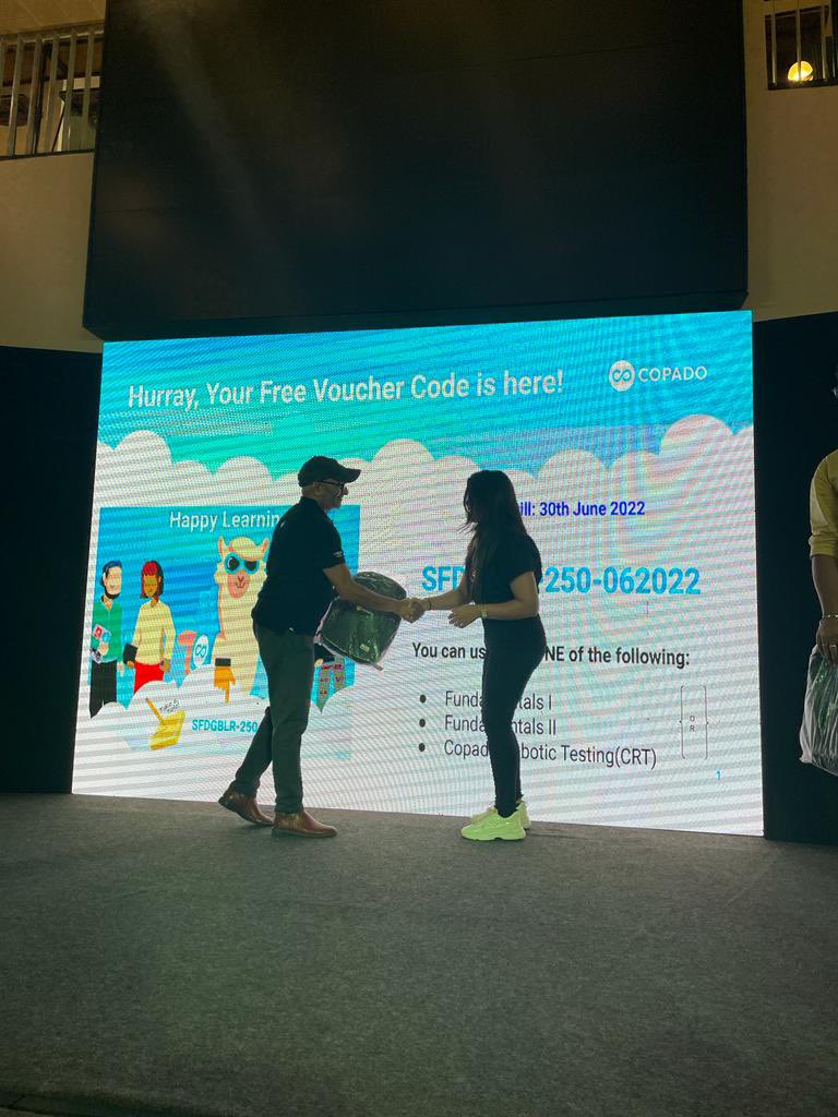 LounganiPayal's tweet photo. “Can we skip to the good part”
Yes 🤩
It’s swags time 🤩🤩
Thank you @CopadoSolutions and @iKishorebt for these beautiful swags 🥳
Looking forward to more amazing events in future 🥳🥳
#SFDGBLR #THINKDEVOPSTHINKCOPADO https://t.co/10O0cfwSJt