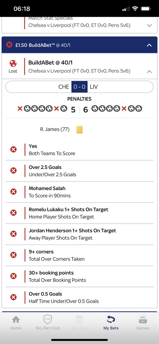 tomrich95's tweet photo. This has got to be one of the worst bets, followed by one of the best in one game! @FootyAccums #chelseavsliverpool https://t.co/qyTpurzgpa