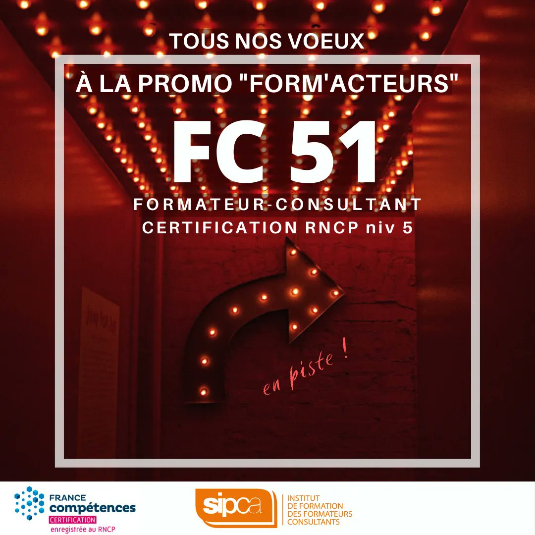 En piste ! Tous nos vœux à la promo FC51 "les form'acteurs" - et les form'actrices qui passent leur certification ces 16, 17, 18 mai.
Et comme toujours, à nos jurys : gratitude et que le discernement préside à vos décisions !
#JourJ #FormPro #Certification #RNCP