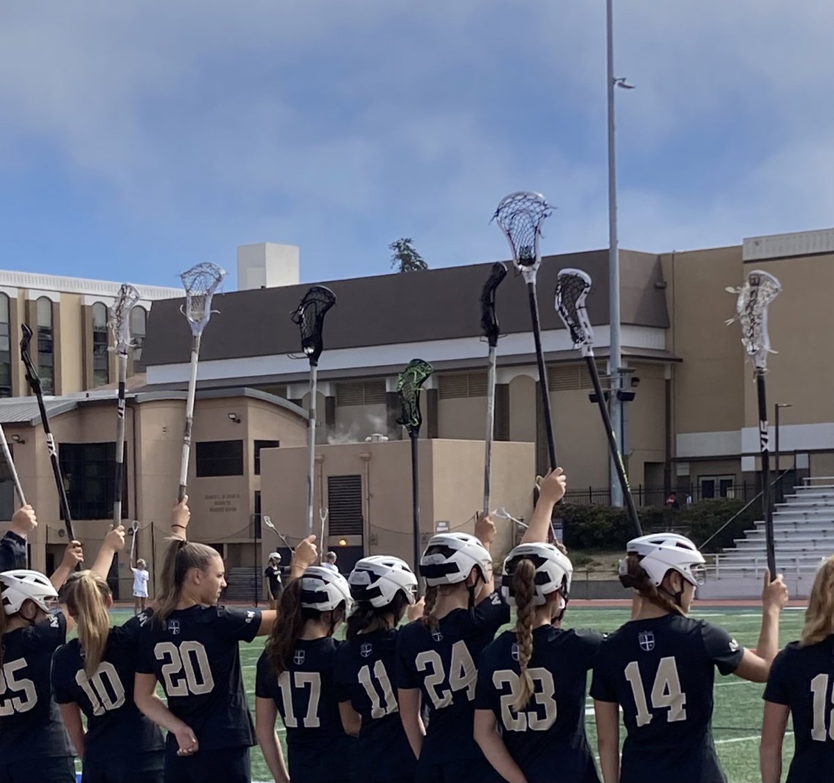 MittywLax's tweet photo. A great display of solidarity shared between our @MittywLax Monarchs &amp; @StIgnatius prior to today’s contest. We stand together to support @DSUlax &amp; @hubisonlax @SIscores @WCALSports @wbal_ccs @cifccs @paloaltoweekly https://t.co/lbn32u83f7