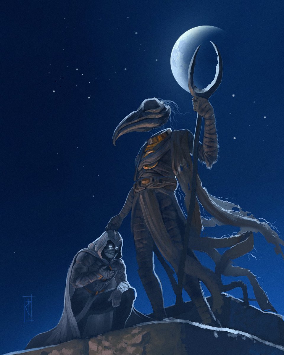 Moon knight FanArt - khonshu the Moon God 
#MoonKnight #NFTartist