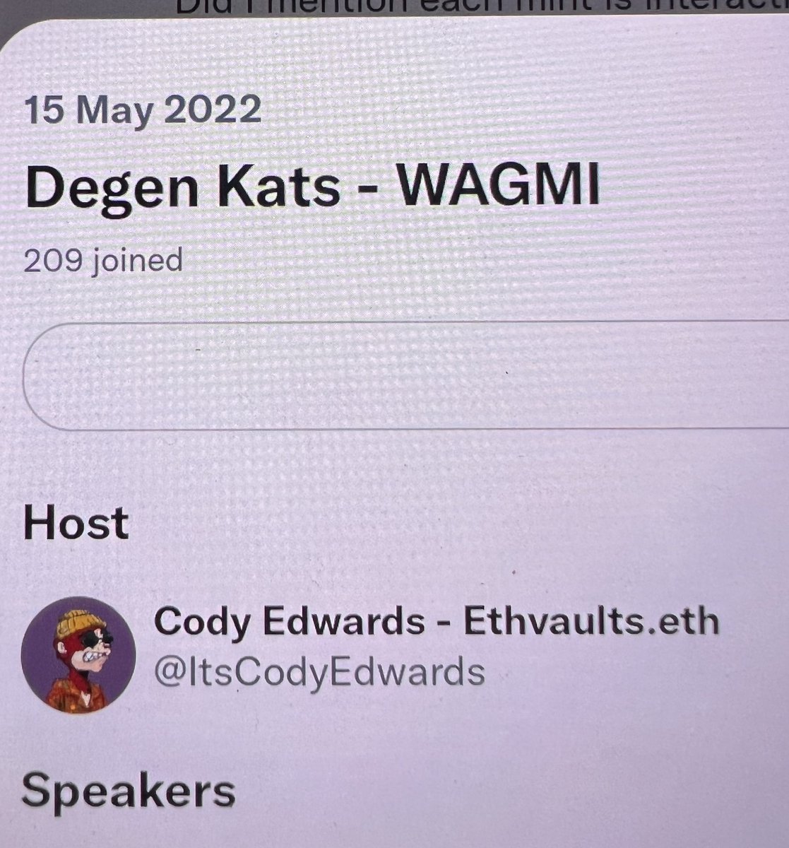 ItsCodyEdwards's tweet photo. This is a huge shout out to co host @endorfinaholic and all the speakers @SeragzMMB @ModernSingledad @MMB_H0DL @MoneyBoyLeroy @MrG_Nodes that spent a lot of time helping up there too. Sorry to any I forgot. I think we peaked at 90 listener’s with over 200 unique listeners total! https://t.co/EZEgu4js8N