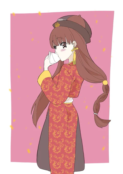 星鏡MVのちえりちゃん妄想絵です !!!中華街に度々出現する謎の美少女。彼女の可愛さを目の当たりにしたものは彼女の後ろをゾロゾロ徘徊するキョンシーと化す…とかなんとか。正体は港近くの遊園地のオーナーの娘さん。可愛い。#ちぇり絵 