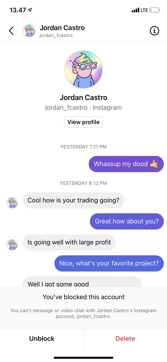 sonovadob's tweet photo. I got excited when @poopie followed me on Instagram, but turns out it was all just an elaborate scam. Reported and blocked ✅ https://t.co/o1FLJlqu4r