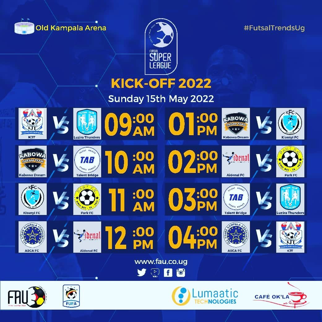 The 2022 Futsal Super League season kicks off today with live action on <a href="/fufatv1/">FUFA Tv</a> 
#FSL22