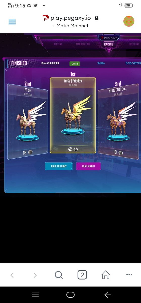 NinaAngeles02's tweet photo. GOLD🤩 Drain Energy Race🏁 of my Scholar Pega's🐎 🥰

Patuloy po akong magtitiwala, maniniwala at kakapit sa inyo 🤚🤝💗
Thank you so much po @ImmortalSynG Family 🙏😘🥰❤️ WALANG IWANAN 🤜🤛

@PegaxyOfficial
#IMSY
#ImmortalSyndicateGuild
#Pegaxy
#GandangLahi
#ImSyLifeChanger https://t.co/3xr8F4HwLK