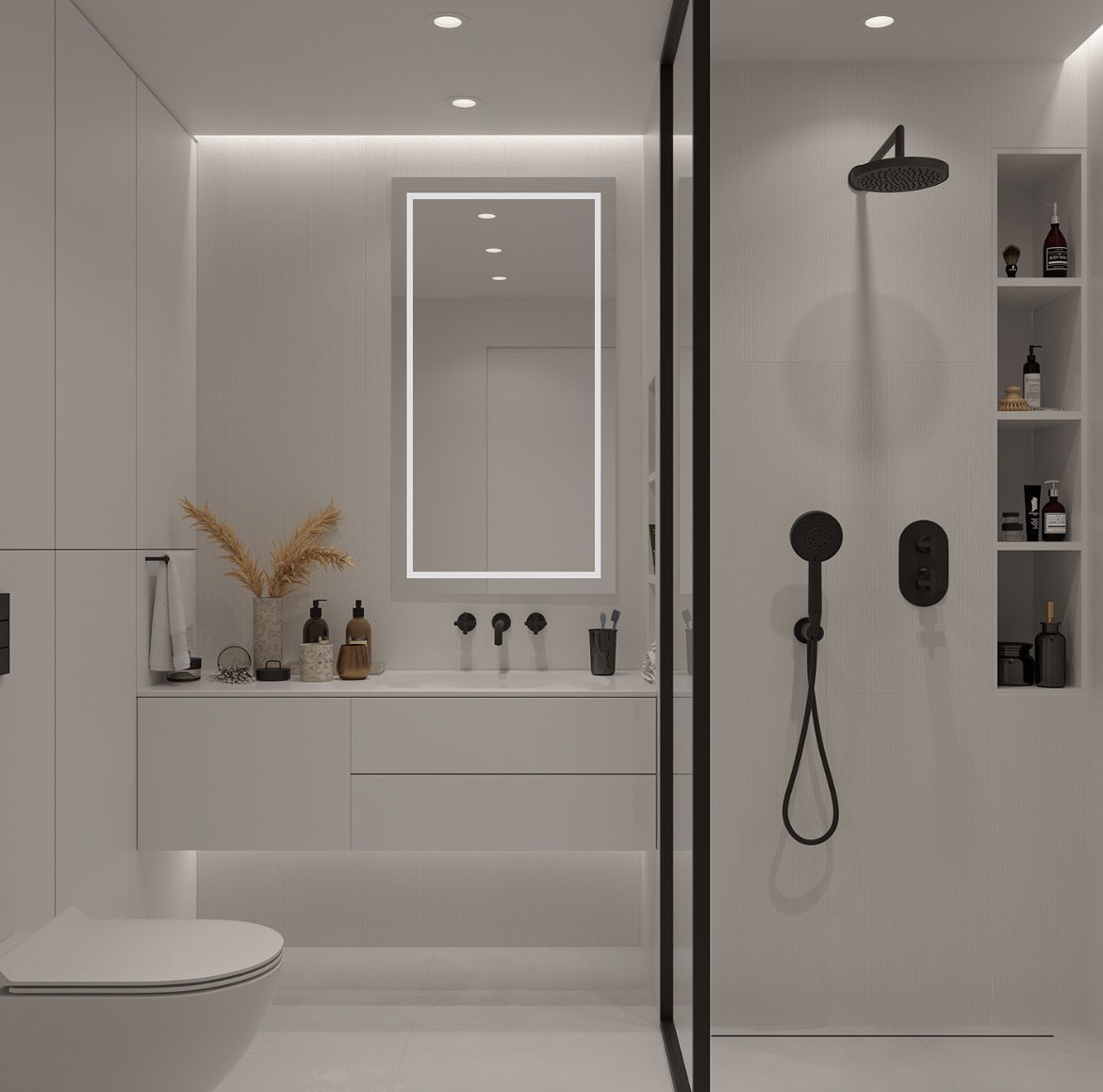 Home_des1's tweet photo. دورة مياة بتصميم حديث ولون موحد 🤍

#تصميم_داخل�� #ديكور https://t.co/rh2TmKi1Eo