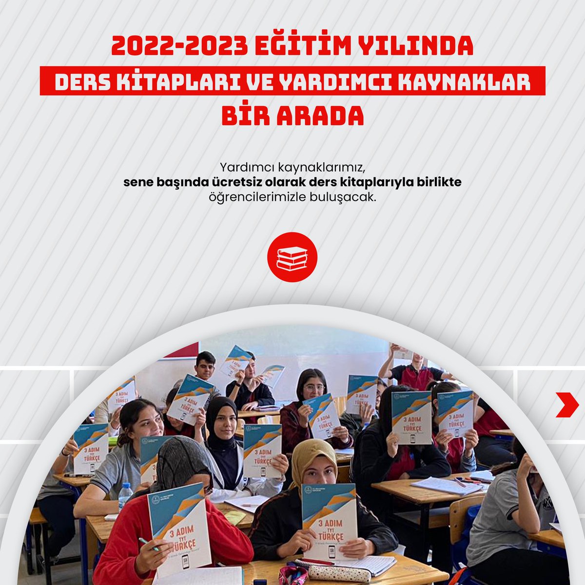 Ders kitaplarının tüm öğrencilerimize ücretsiz dağıtıldığı gibi yardımcı kaynak sorunu da çözüldü. Yardımcı kaynaklar, öğrencilere ücretsiz ulaştırılıyor.