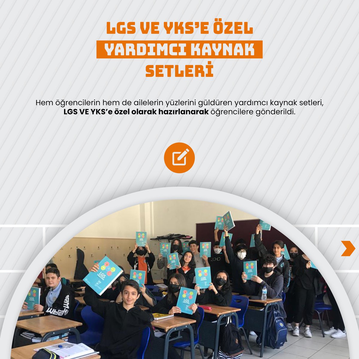 LGS ve YKS’e özel yardımcı kaynak setleri de oluşturuldu ve öğrencilere gönderildi. yönelik kitaplar, öğrencilerin sınavlara yönelik çalışmasını kolaylaştırıyor.