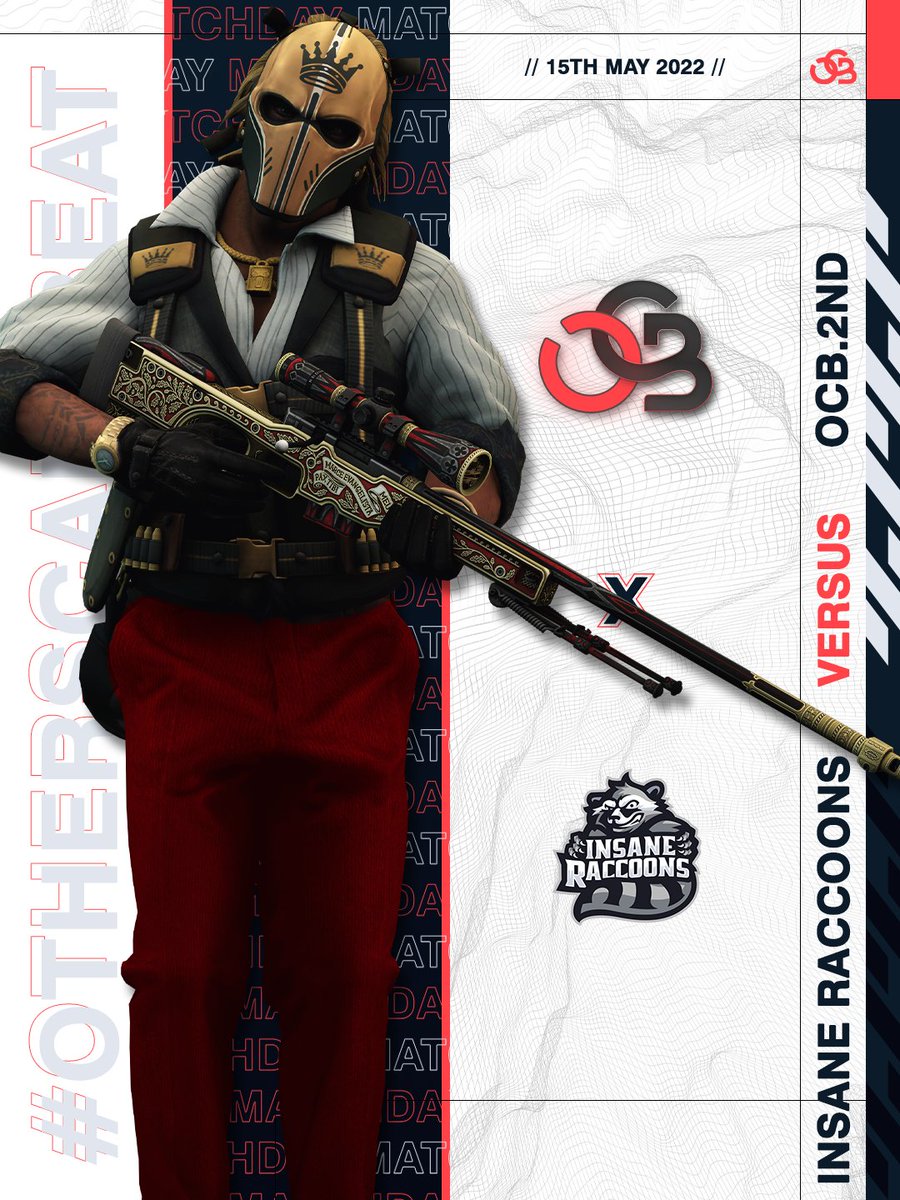 OTHERSCANTBEAT's tweet photo. ⭕️[#roaspring]⭕️

Weiter gehts für #OCB2ND 

🆚 @Insane_Raccoons 

⏰ 13:15 CET
📺 ✖️
🎙️ ✖️

Goo for the Win 🤩

#OTHERSCANTBEAT #OCB  #CSGO https://t.co/tO6ClAUJW8